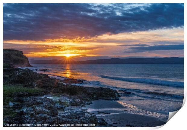 sunset at Castlerock Print by kenneth Dougherty