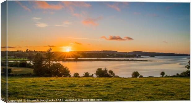 sunset over Sheephaven bay Canvas Print by kenneth Dougherty