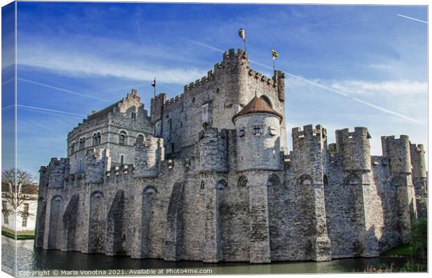 Castle of the Counts in Ghent Canvas Print by Maria Vonotna