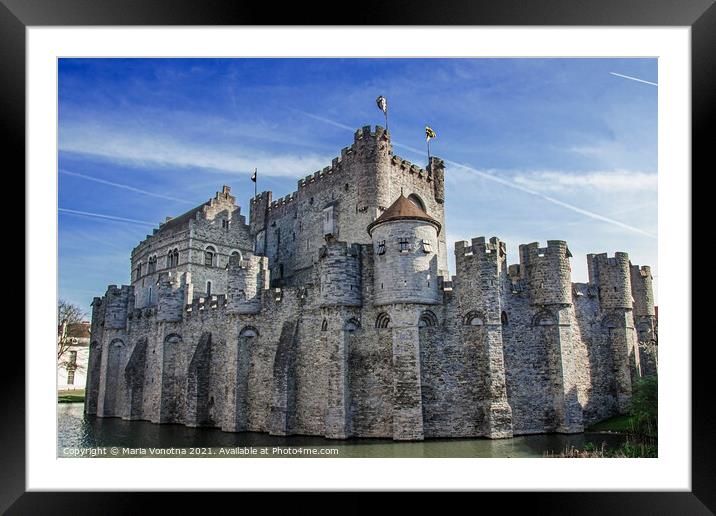 Castle of the Counts in Ghent Framed Mounted Print by Maria Vonotna
