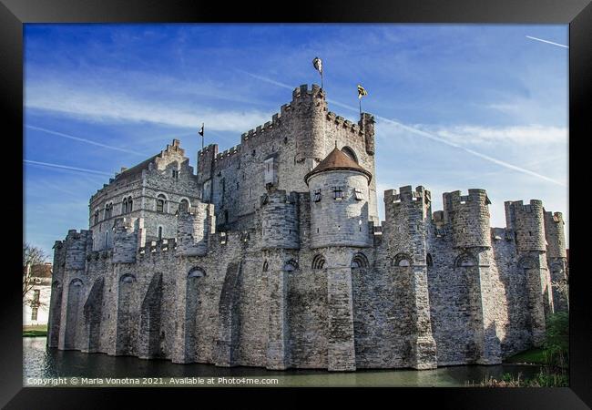 Castle of the Counts in Ghent Framed Print by Maria Vonotna