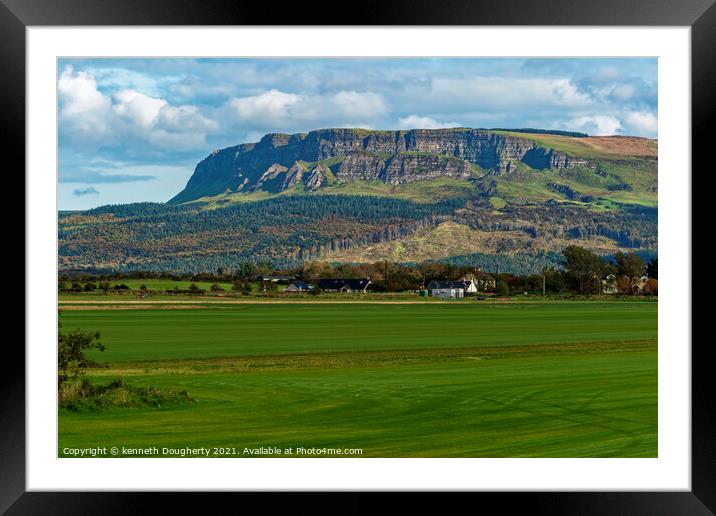Benevenagh Mountain Framed Mounted Print by kenneth Dougherty