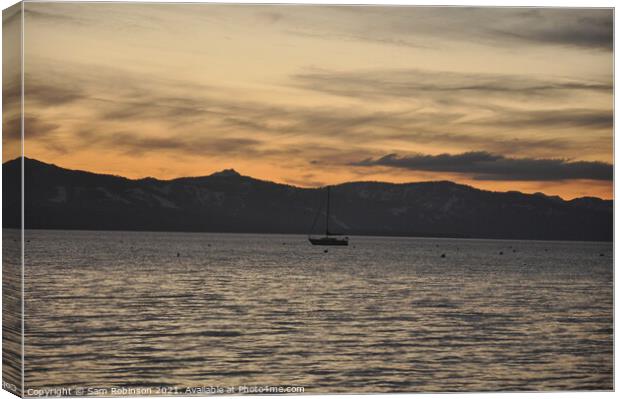 Sunset on Lake Tahoe Canvas Print by Sam Robinson