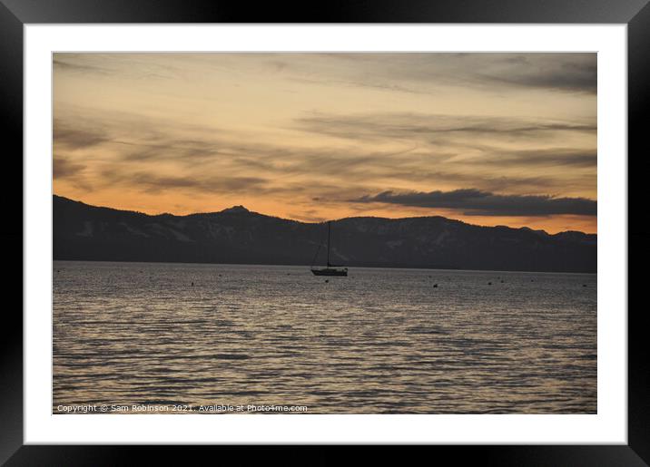 Sunset on Lake Tahoe Framed Mounted Print by Sam Robinson