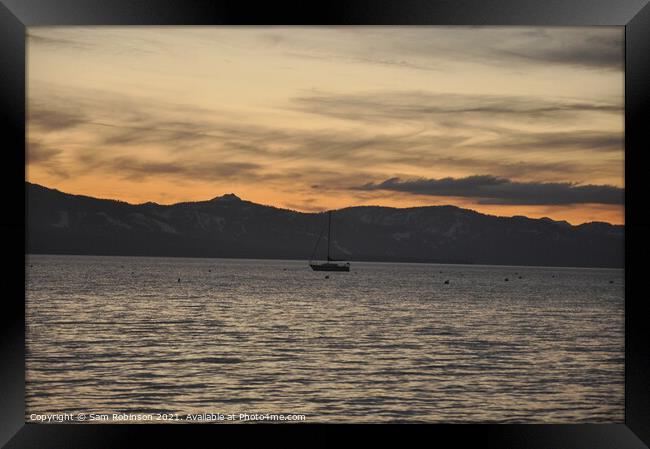 Sunset on Lake Tahoe Framed Print by Sam Robinson
