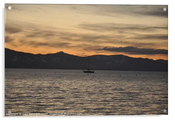 Sunset on Lake Tahoe Acrylic by Sam Robinson