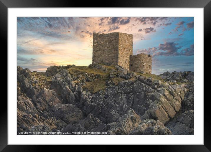 sunset at the castles Framed Mounted Print by kenneth Dougherty