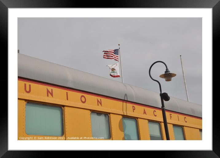 Union Pacific Train Carriage Framed Mounted Print by Sam Robinson
