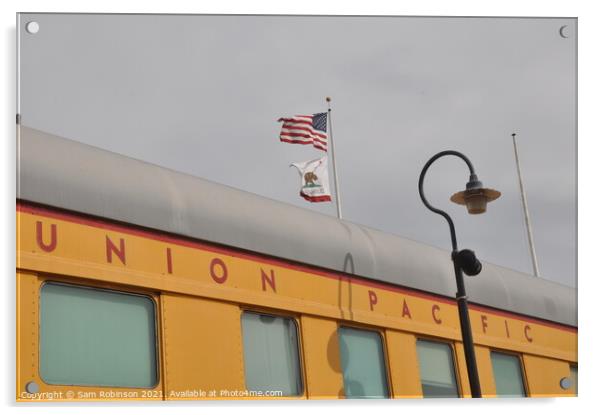 Union Pacific Train Carriage Acrylic by Sam Robinson
