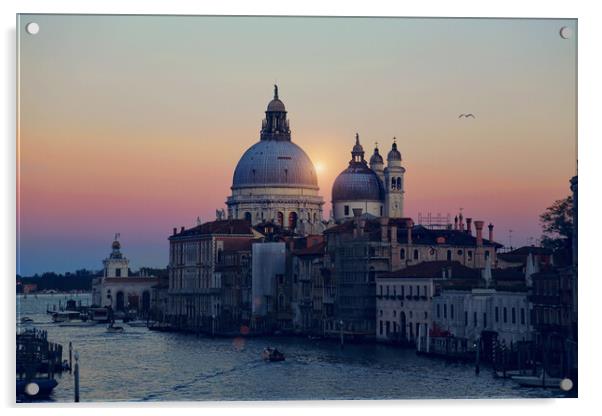 Santa Maria della Salute Cathedral - view from Academia bridge Acrylic by Elijah Lovkoff