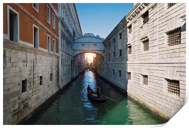 Venice, Landmark Bridge of Sighs Print by Elijah Lovkoff
