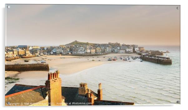 St Ives Early Morning Light. Acrylic by Neil Mottershead