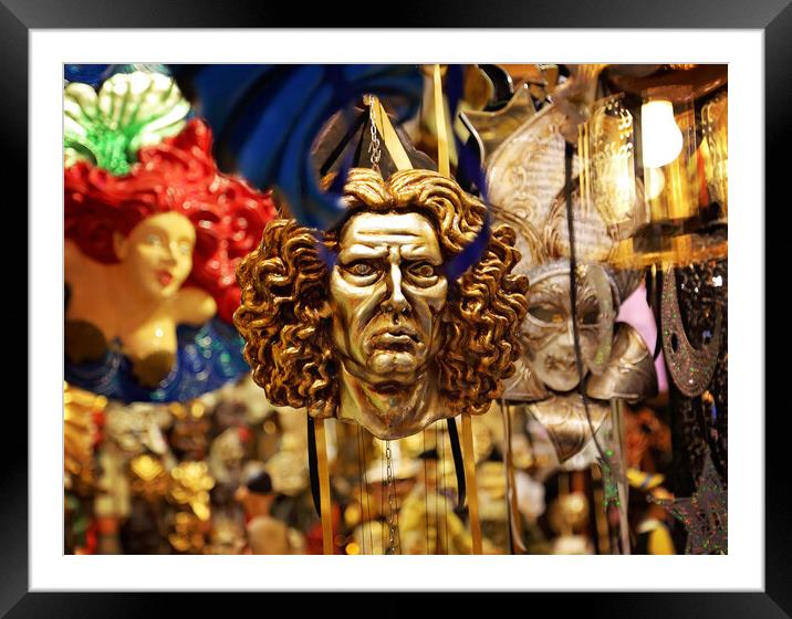 Carnival Masks, Venice Framed Mounted Print by Elijah Lovkoff