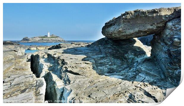 Rock Formations At Godrevy, Cornwall. Print by Neil Mottershead