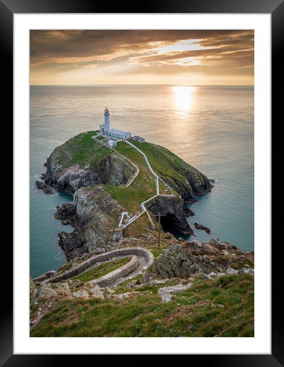 South Stack lighthouse in North Wales Framed Mounted Print by Leighton Collins
