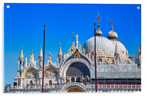 Venice, Italy, Landmark Saint Marks Basilica  Acrylic by Elijah Lovkoff