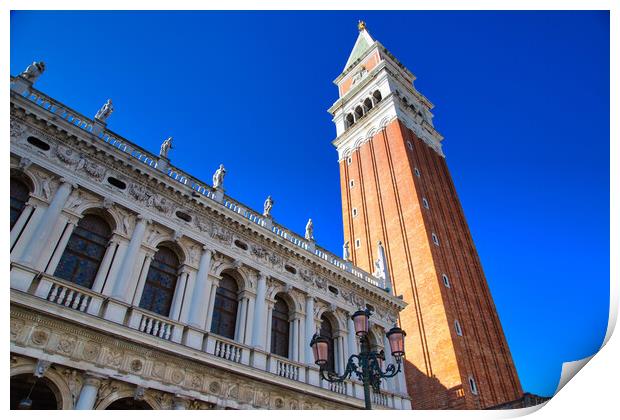 Landmark Saint Marco Square in Venice Print by Elijah Lovkoff