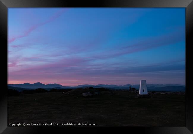 Sunset from Birkrigg, Ulverston, Cumbria,UK Framed Print by Michaela Strickland