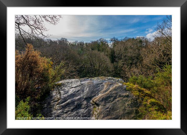 A large O`Cahan`s Rock Framed Mounted Print by kenneth Dougherty