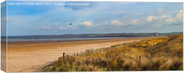 St. Andrews, West Sands Beach, Panorama Canvas Print by Navin Mistry
