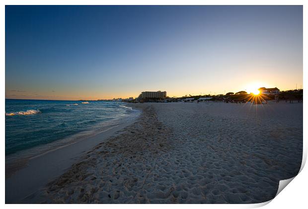 Playa Delfines (Dolphin Beach) nicknamed El Mirador (The Lookout_ Print by Elijah Lovkoff
