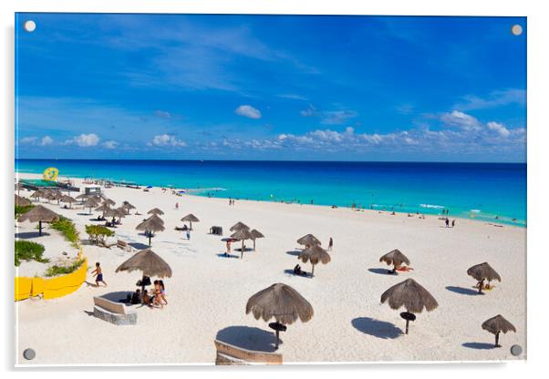 Cancun, Mexico , Playa Delfines (Dolphin Beach) Acrylic by Elijah Lovkoff