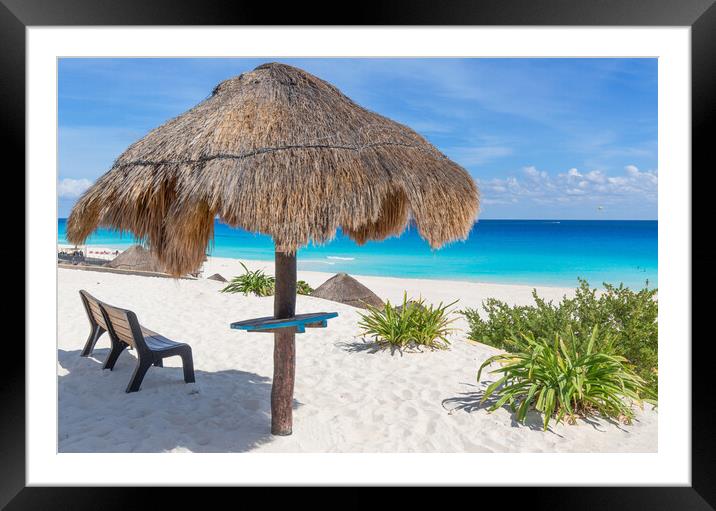 Playa Delfines (Dolphin Beach) nicknamed El Mirador (The Lookout) Framed Mounted Print by Elijah Lovkoff