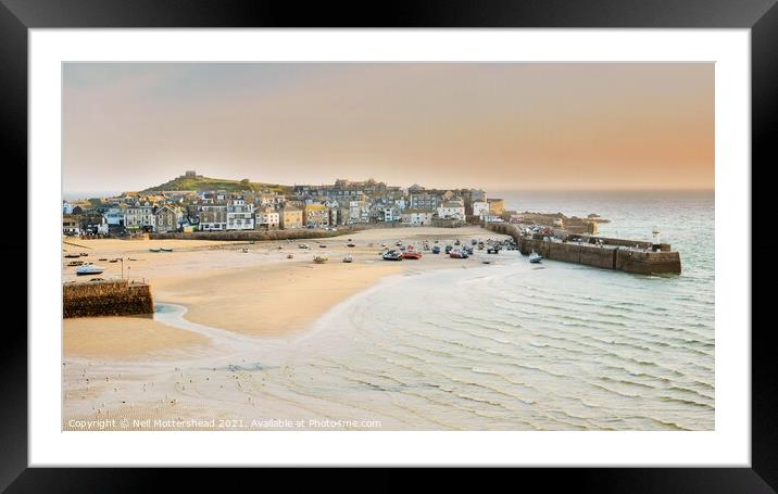 St Ives Harbour Cornwall. Framed Mounted Print by Neil Mottershead