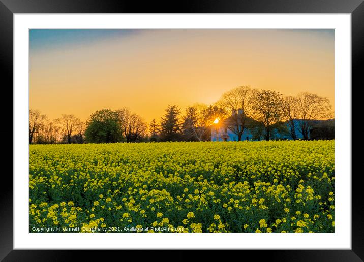 Rapeseed sunset Framed Mounted Print by kenneth Dougherty