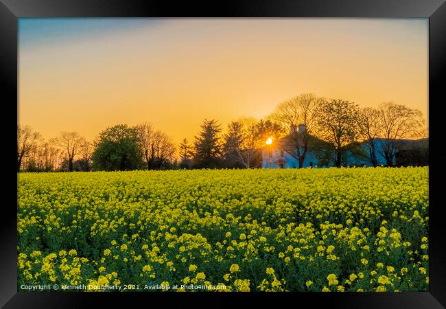 Rapeseed sunset Framed Print by kenneth Dougherty