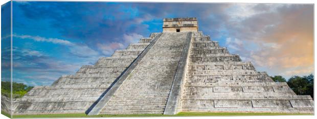 Chichen Itza, one of the largest Maya cities, a large pre-Columbian city built by the Maya people. The archaeological site is located in Yucatan State, Mexico Canvas Print by Elijah Lovkoff