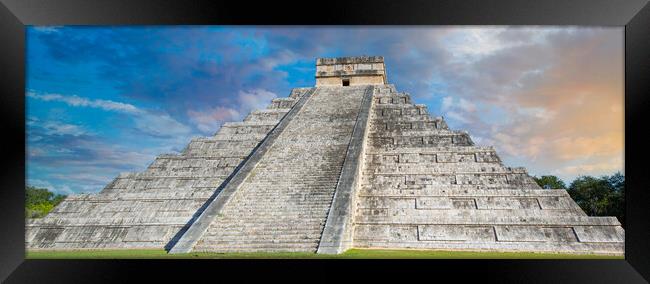 Chichen Itza, one of the largest Maya cities, a large pre-Columbian city built by the Maya people. The archaeological site is located in Yucatan State, Mexico Framed Print by Elijah Lovkoff