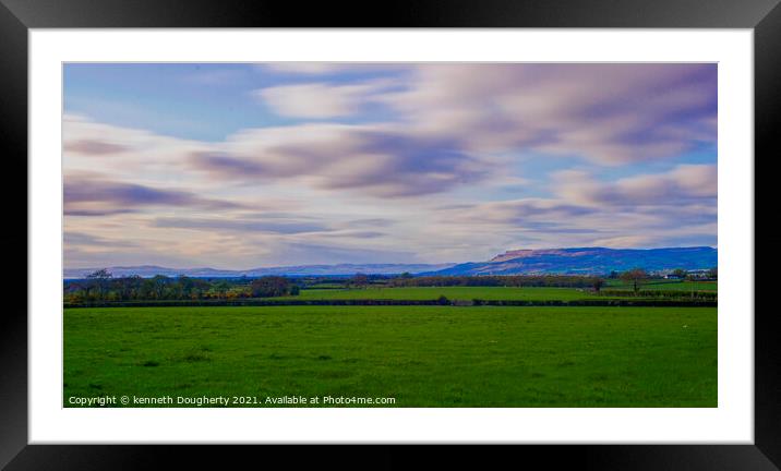 Benevenagh long exposure Framed Mounted Print by kenneth Dougherty