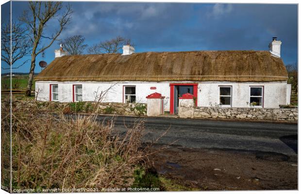 Irish thatched cottage  Canvas Print by kenneth Dougherty