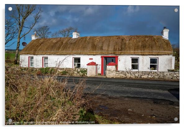 Irish thatched cottage  Acrylic by kenneth Dougherty