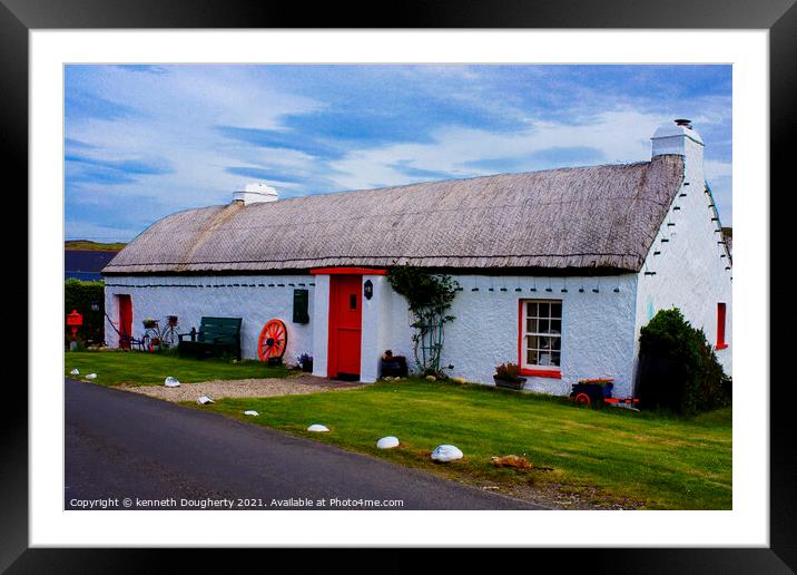 Irish thatched cottage Framed Mounted Print by kenneth Dougherty