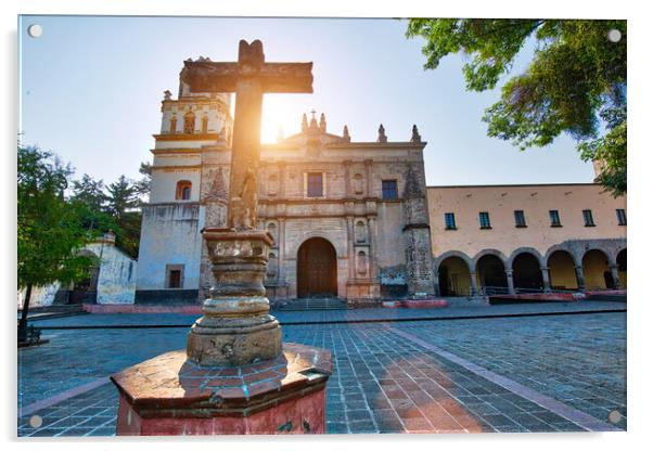 Parish of San Juan Bautista on Hidalgo square in Coyoacan Acrylic by Elijah Lovkoff
