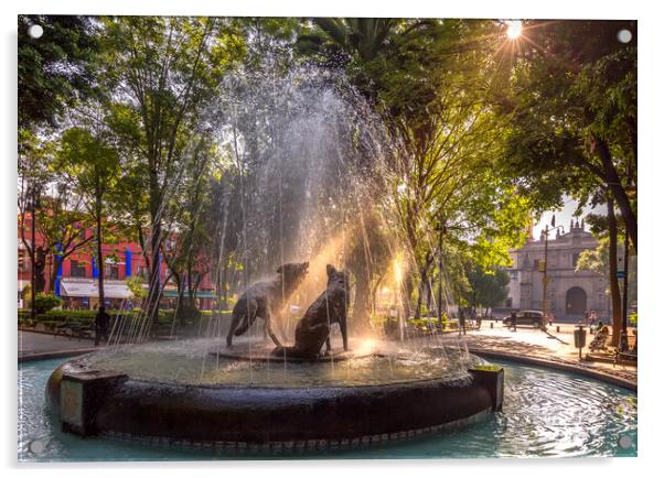 Beautiful Coyoacan streets and houses in historic district that hosts Frida Khalo museum and authentic Mexican restaurants Acrylic by Elijah Lovkoff