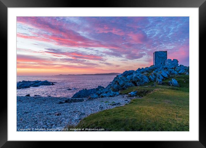 Carrickabraghy Sunset Framed Mounted Print by kenneth Dougherty