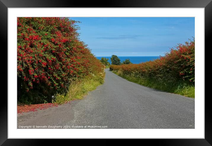 The road to Kinnigo Bay Framed Mounted Print by kenneth Dougherty