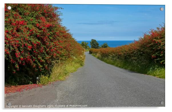 The road to Kinnigo Bay Acrylic by kenneth Dougherty