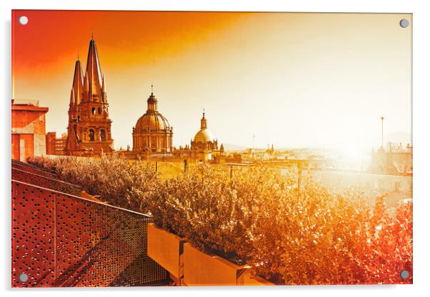 Central Guadalajara Cathedral Acrylic by Elijah Lovkoff