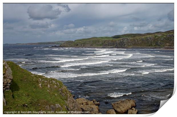 Tregawa bay Print by kenneth Dougherty