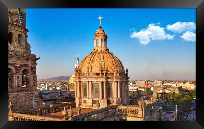 Landmark Guadalajara Central Cathedral  Framed Print by Elijah Lovkoff