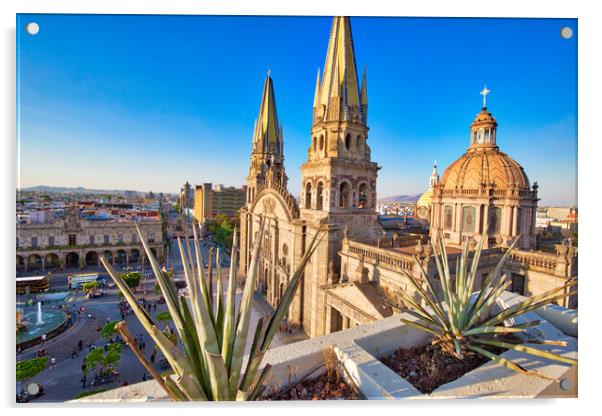 Guadalajara, Central Landmark Cathedral Acrylic by Elijah Lovkoff
