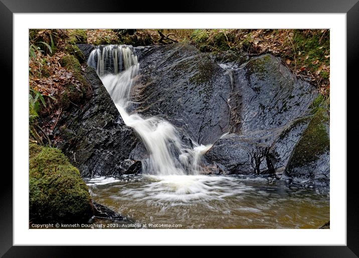 waterfall Framed Mounted Print by kenneth Dougherty