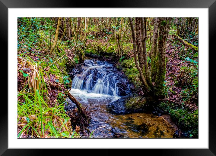 Waterfall Framed Mounted Print by kenneth Dougherty