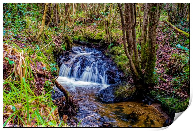 Waterfall Print by kenneth Dougherty
