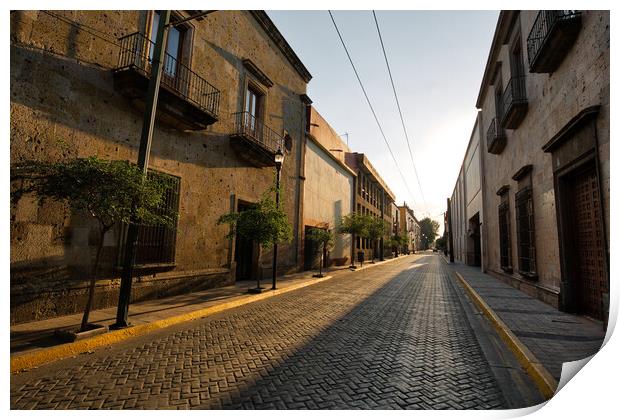 Guadalajara streets in historic center Print by Elijah Lovkoff