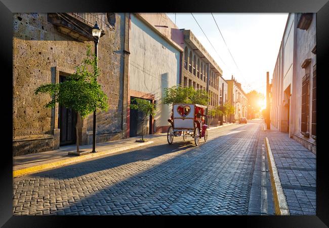 Guadalajara streets in city’s historic center (Centro Historic Framed Print by Elijah Lovkoff